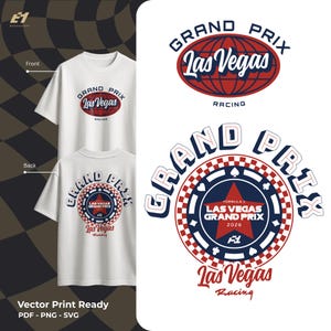 Las Vegas Grand Prix Racing T-shirt Custom Design - Vector Art Print (PDF, PNG, SVG)