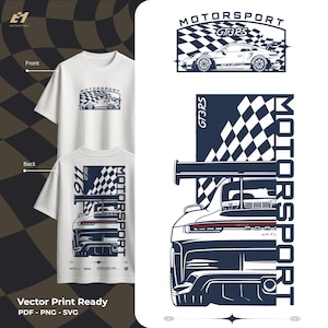 Arte vectorial de leyendas alemanas de las pistas - Automovilismo de alto rendimiento estilo RS - Diseño personalizado para camisetas de superdeportivos