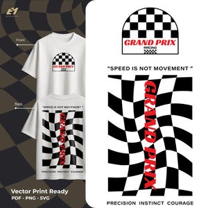 Grand Prix Racing Fashion Design - Vector DTF to Print Ready for Custom T-shirt