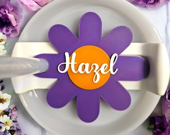 Personalized Tumbler Topper Flower Custom Nameplate Tumbler Topper Personalized Name Plate H2.0 Quencher Lid Tag Custom Name Tag