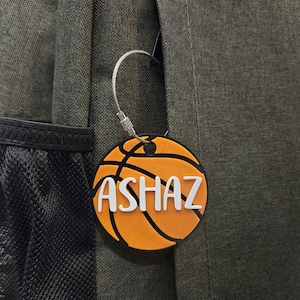 Personalisierte Schlüsselbund Namen Tag, benutzerdefinierte Schlüsselbund Namen Tag Wasserflasche Tag, Basketball Tag, Taschenanhänger, kleine Geschenke, Name Schlüsselbund, Gepäckanhänger