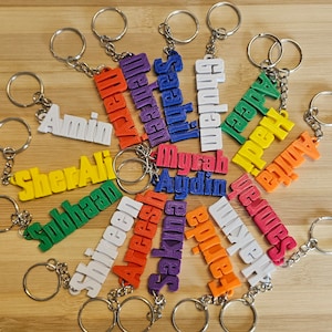 Personalized Keychain Name Tag, Custom Keychain Name Tag, Water Bottle Tag, Name Tag, Bag Tag, Small Gifts, Name Keychain