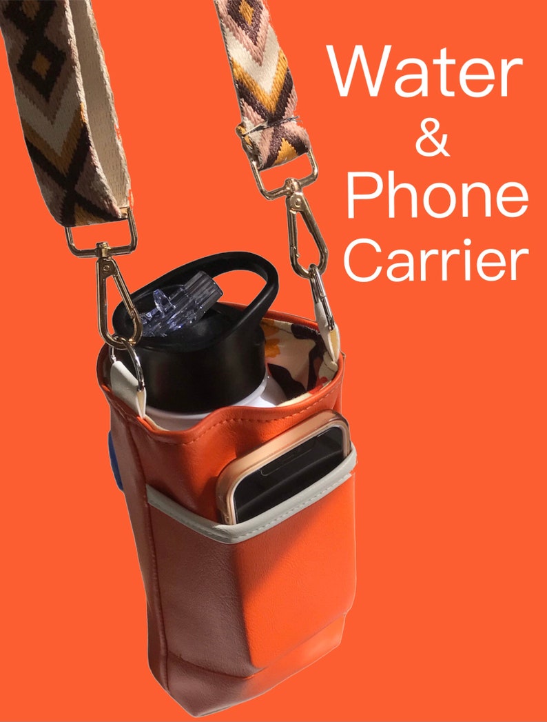 Water Bottle Bag, Water Bottle Crossbody Carrier, Wine Bag, Wine Bottle Bag, Water Carrier Bag