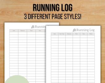 Ausdruckbares Laufbuch: Verbrauch & Fitness Tracker (US Letter, A4)