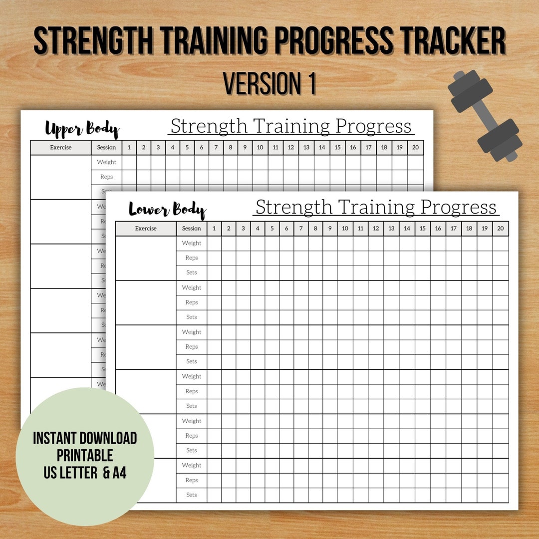 Weight Lifting Tracker, Workout Log, Strength Training Progress