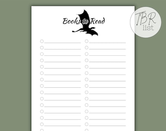 TBR Liste | Lektüre Wunschliste | Bücher zum Lesen | Lese-Tracker | Fantasie | Sofortdownload | PDF | US Letter & A4 | Digitale Datei