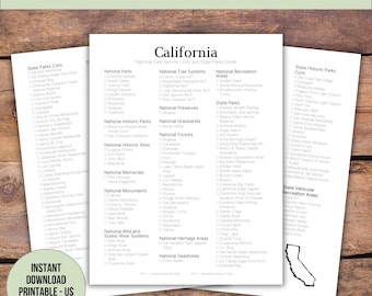 Checkliste für US- Bundesstaat und Nationalparks (druckbare PDF-Datei)