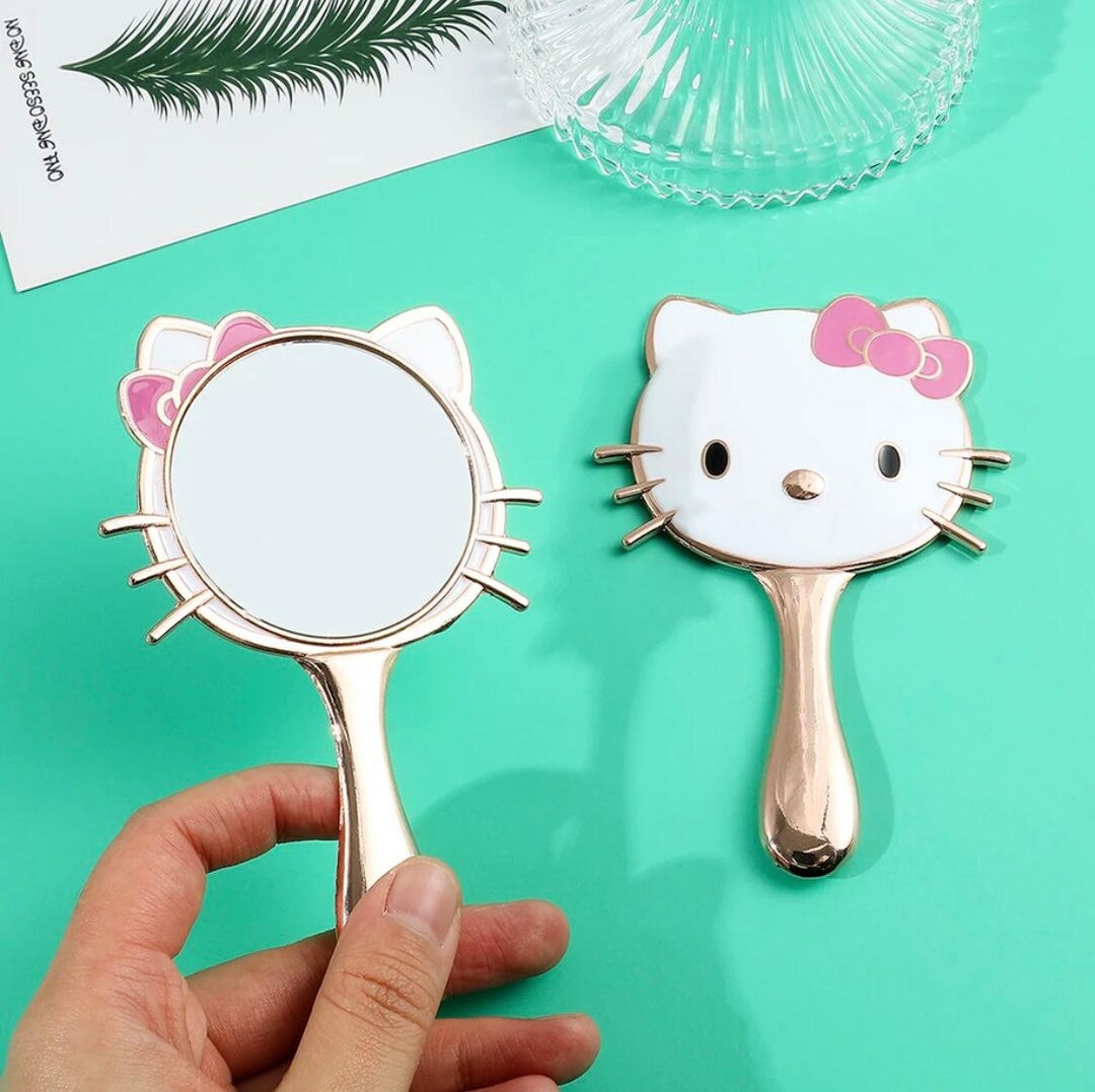 Hello Kitty Mirror Cute Sanrio Mirror Cushion Case Gifts Etsy