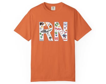 Camiseta de enfermeira esportiva da Filadélfia RN - Camiseta unissex, presente para enfermeiras, vestuário para fãs de esportes, camiseta profissional médica, camiseta para profissionais de saúde