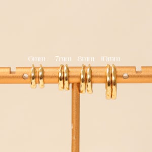 Semplici orecchini a cerchio Huggie per tutti i giorni, orecchini a cerchio impilabili in argento dorato, set di orecchini a cerchio sottili impilabili, regalo di gioielli minimalisti per lei