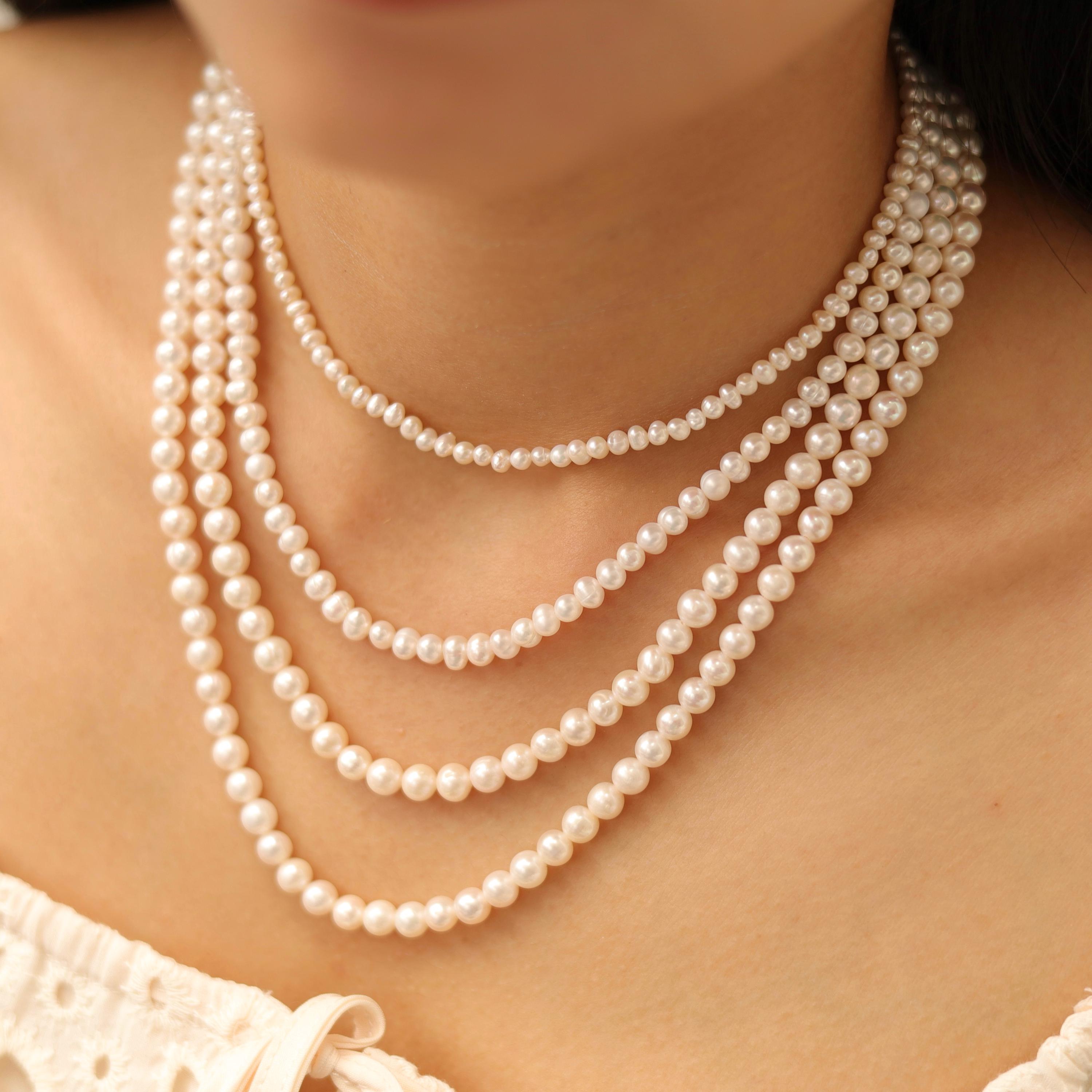KINDABABY■mini pearls necklace ネックレス Mini Freshwater Pearl Necklace for Women, Thin Pearl Choker