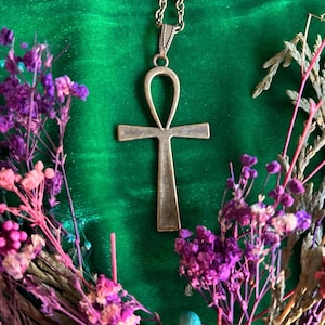 Ankh Necklace available in Bronze and Silver Colors! Hand Assembled