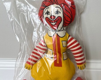 Cloth Ronald McDonald 1971 Doll Plush Fabric Nostalgic  Vintage McDonald’s Clown Doll