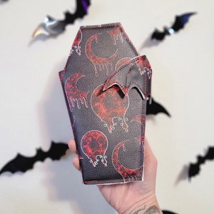 Blood Moon Coffin Wallet,  goth, bi-fold, spooky