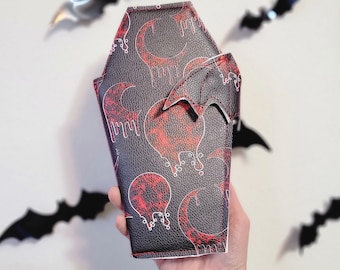 Blood Moon Coffin Wallet,  goth, bi-fold, spooky