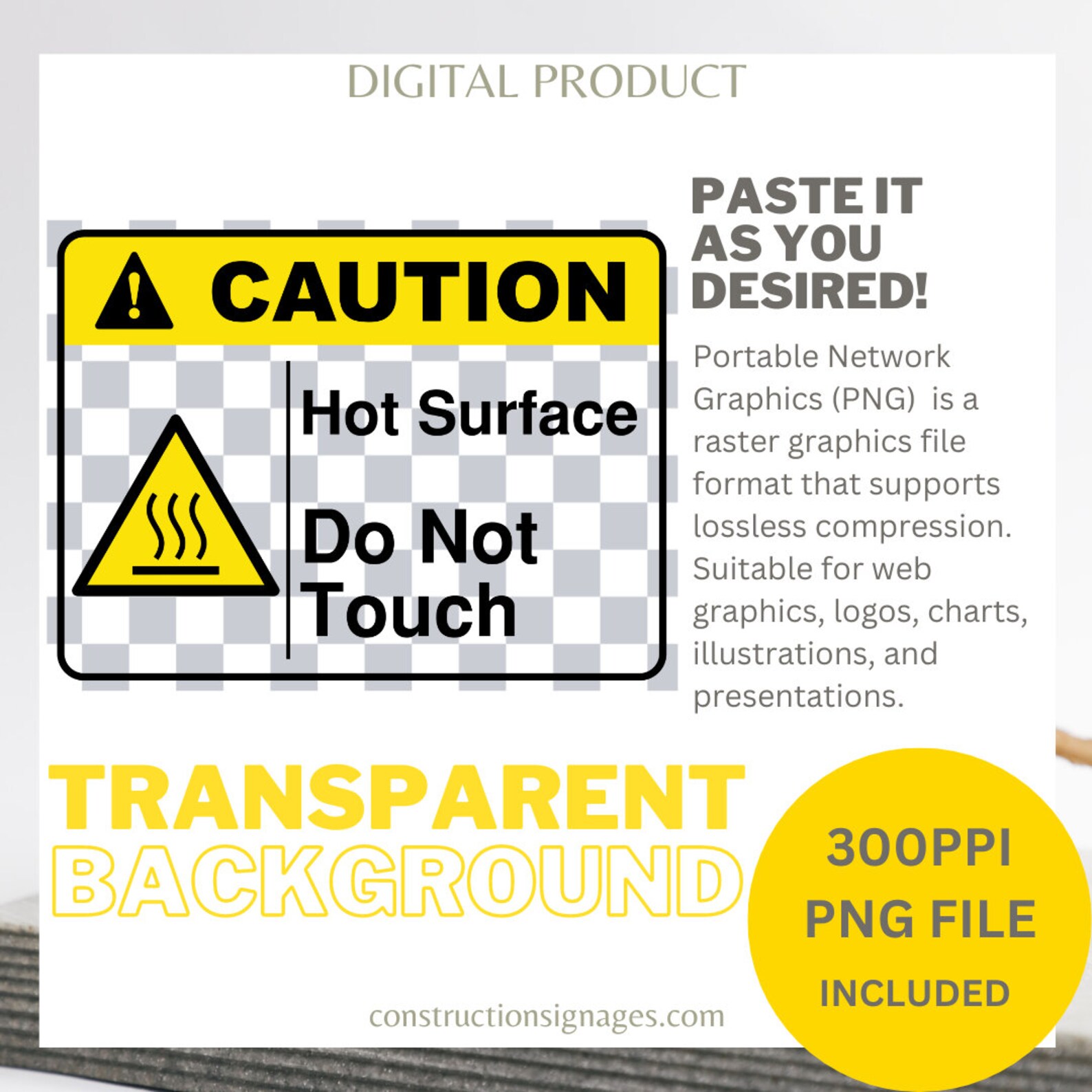 Hot Surface, Do Not Touch, Printable Safety Signages, Digital Download ...