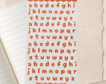 Orange Sticker Letters Orange Lowercase Alphabet Stickers | Scrapbook, Journal, Planner - Etsy