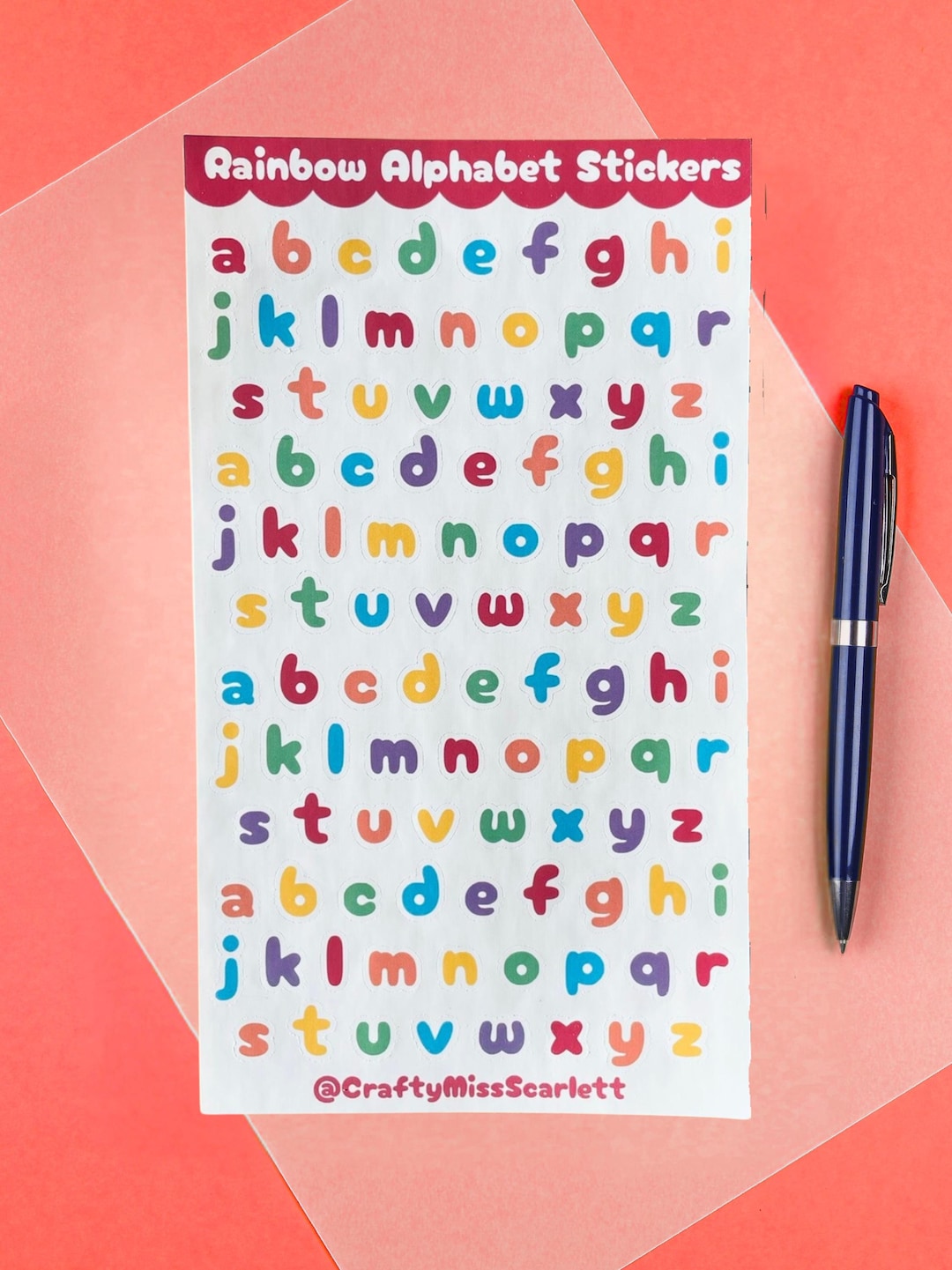 Rainbow Lowercase Alphabet Stickers | Scrapbook, Journal, Planner - Etsy UK