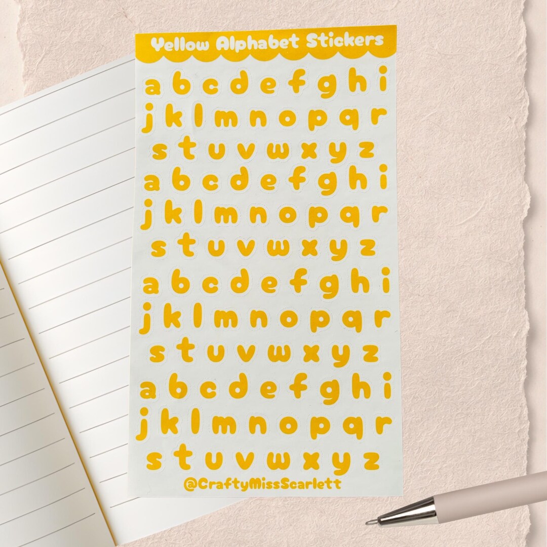 Yellow Lower Case R Yellow Lowercase Alphabet Stickers | Scrapbook, Journal, Planner - Etsy