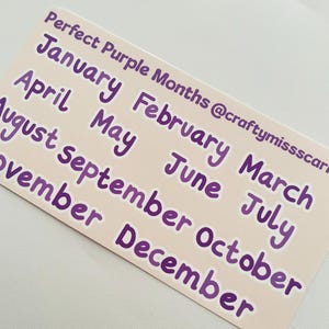 Autocollants du mois violet parfait pour agendas, bullet journals, albums de coupures et agendas, autocollants d'organisation, résistants à l'eau