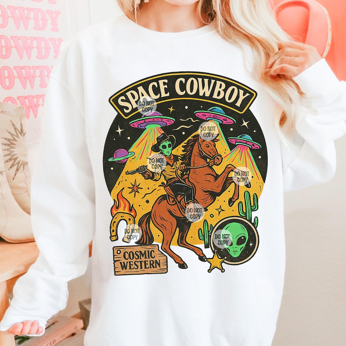 Space Cowboy PNG, Alien Western Sublimation Design, Cosmic Rodeo Png ...