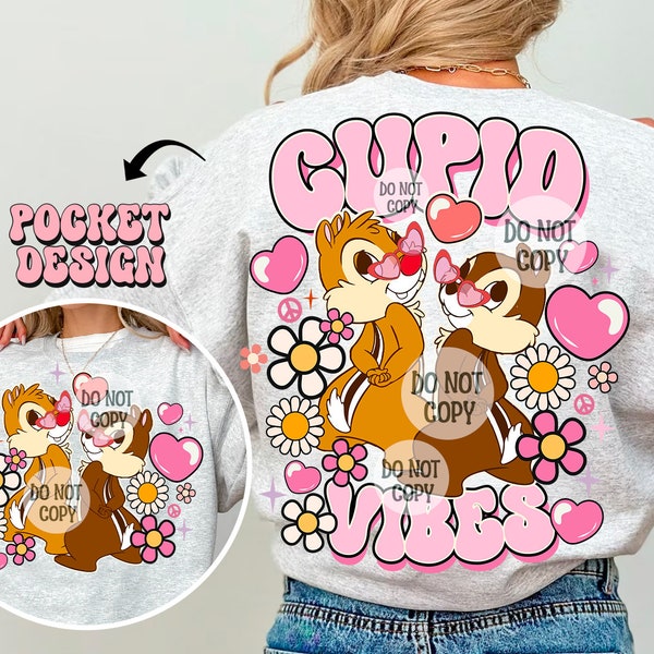 Cupid Vibes PNG, Chipmunk Valentine's Day Png, Love Chipmunk Png, Funny Valentine's Day Png, Valentine's Day Png, Trendy Valentines Shirt