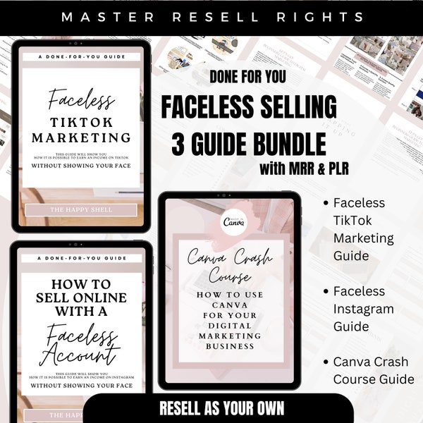 Pack marketing Faceless - Comment vendre avec un compte Faceless Pack ebook avec MRR et DPP - un kit de démarrage complet « fait pour vous »