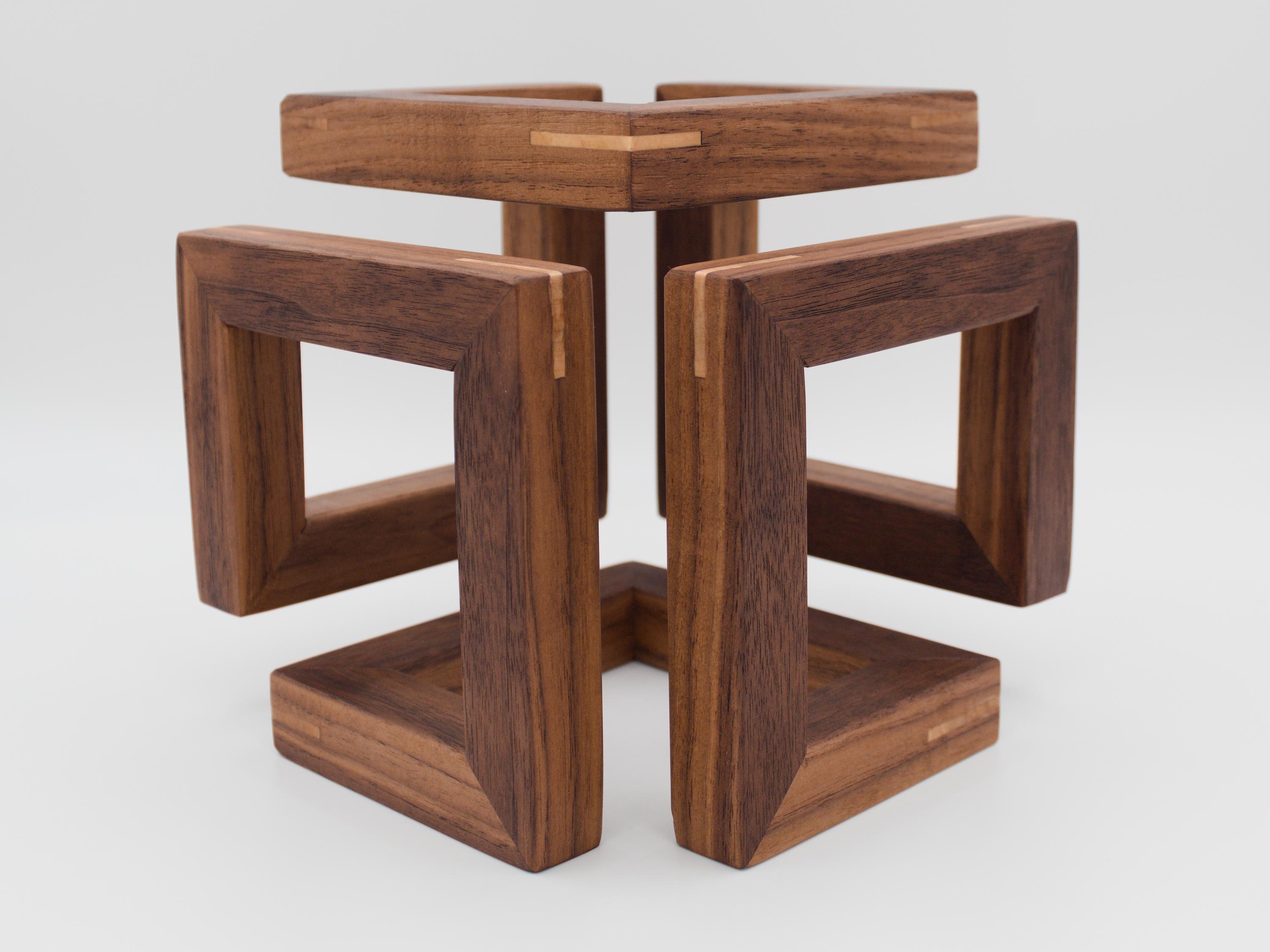 Geometric Walnut Sculpture: Wood Spline Joinery - Etsy