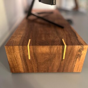 Handmade Walnut Monitor Riser, Ergonomic Computer Stand, Laptop Stand, Monitor Shelf, Minimalist Speaker Riser, Desk Organization image 4
