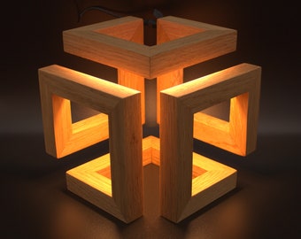 Houten bedlamp, moderne tafellamp, accentlamp, houten lamp, bureaulamp, tafellamp, bureaulamp, nachtlampje of LED-lamp, kantoorlamp