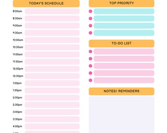 Daily to Do List Printable/digital Planner Instant Download - Etsy