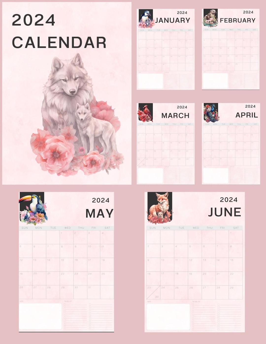 INSTANT Digital Download 2024 Calendar - Etsy