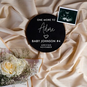 One More to Adore Pregnancy Announcement, Digital, Gender Neutral, Baby Announcement, Editable Template, Here We Grow Again, Social Media