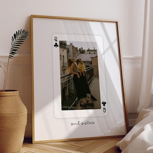 Regalo para la mejor amiga, regalo de Navidad para hermanas del alma, impresión fotográfica de naipes personalizable, impresión Y2K // Descarga digital