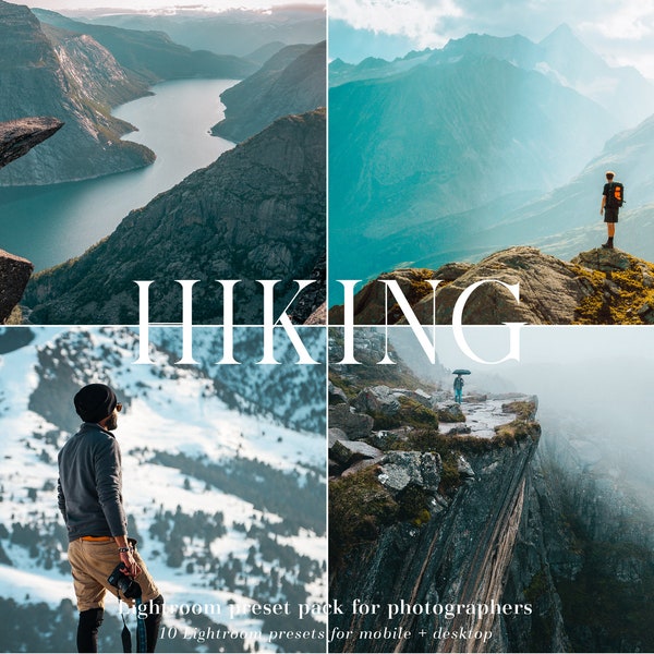 10 Hiking Mountain Presets Nature Outdoor Presets Landscape Presets Professional Photography Lightroom Desktop + Mobile