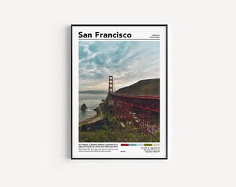 San Francisco Print San Francisco Poster Wall Art California Print Mid Century Wall Art Photo Print San Fran Poster | Real Photograph