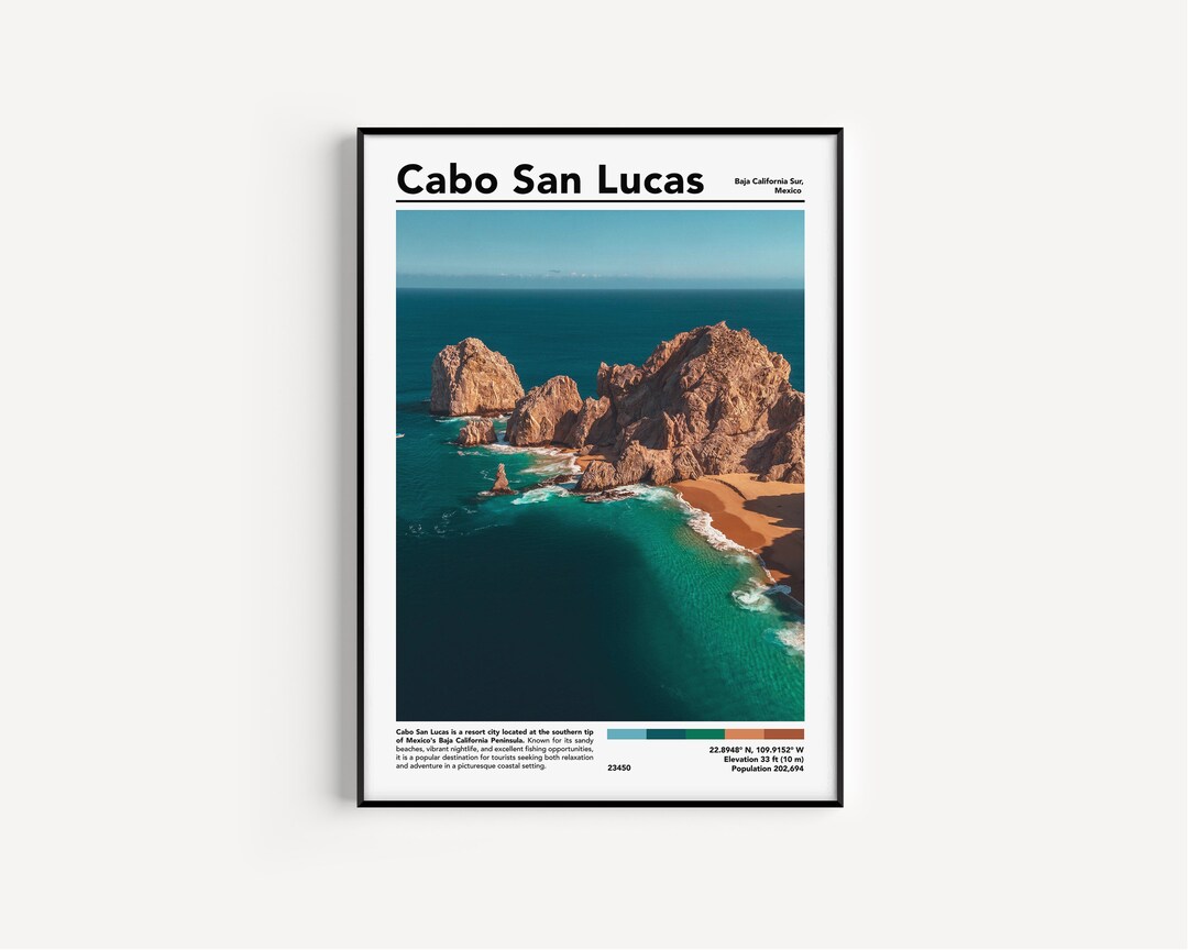 Cabo San Lucas Poster Cabo Print Los Cabo Wall Art Baja California Sur ...