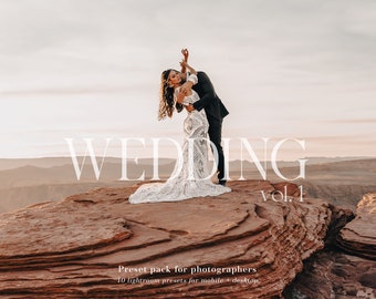 10 Wedding Presets Premium Aesthetic Wedding Lightroom Presets Warm Soft Professional Photographer Presets  // Desktop + Mobile
