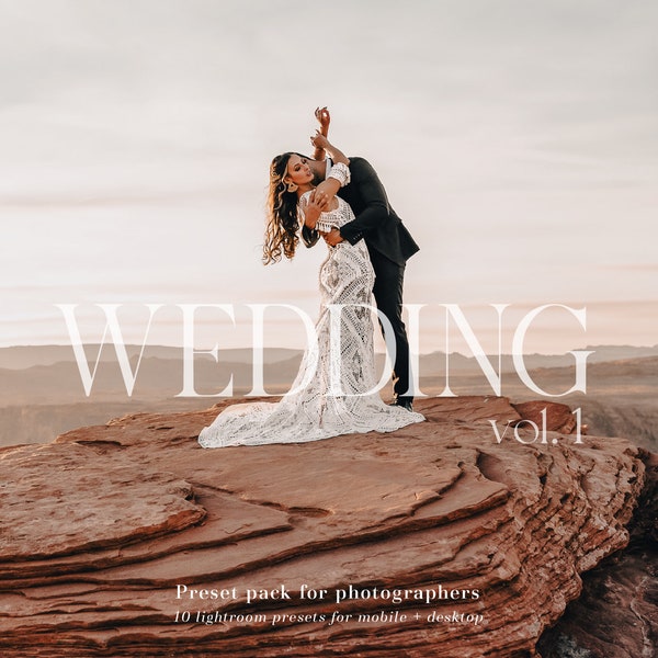 10 Wedding Presets Premium Aesthetic Wedding Lightroom Presets Warm Soft Professional Photographer Presets  // Desktop + Mobile