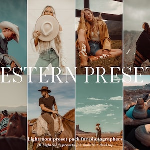 10 Western Presets Cowgirl Presets Rustic Presets Warm Presets Golden Hour Presets // Lightroom Desktop + Mobile