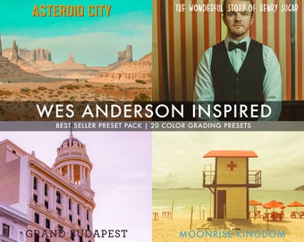 20 Wes Anderson Presets Asteroid City Presets Wes Anderson Inspired Presets Lightroom Presets Color Grading Presets // Wes Mega Bundle Pack