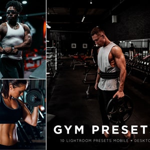 10 Gym Presets Fitness Presets Dark Moody Presets Sports Presets  // Lightroom Desktop + Mobile