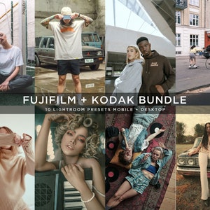 Film Presets Bundle Fujifilm + Kodak Presets Retro Analog Preset Film Vintage Grain 90s Presets Instagram Filter // 10 Mobile + Desktop