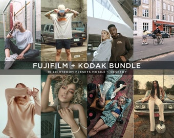 Fujifilm + Kodak Lightroom Presets: Retro Film Effects (Mobile + Desktop)