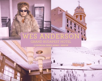 Wes Anderson Presets Color Grading Presets Lightroom Presets - Grand Budapest Hotel Presets // 5 Premium Mobile + Desktop Presets