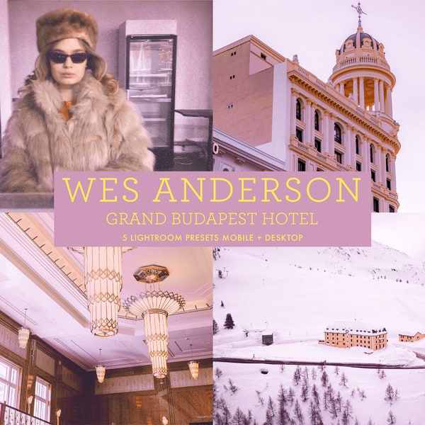 Wes Anderson Presets Color Grading Presets Lightroom Presets - Grand Budapest Hotel Presets // 5 Premium Mobile + Desktop Presets