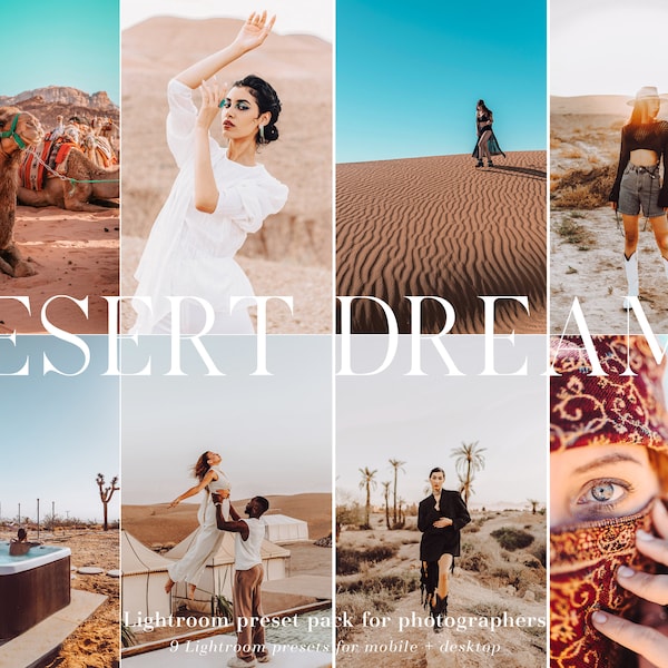 9 Boho Desert Presets Summer Travel Presets Influencer Presets Joshua Tree Utah Arizona Presets Lightroom Presets Desktop + Mobile Aesthetic