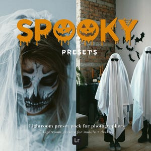 Griezelige presets Halloween Lightroom-presets Professionele fotografiepresets Halloween // Desktop + mobiel