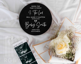 Religious Digital Pregnancy Announcement Gender Neutral Baby Announcement Instant Editable Template Social Media Reveal Bible Verse