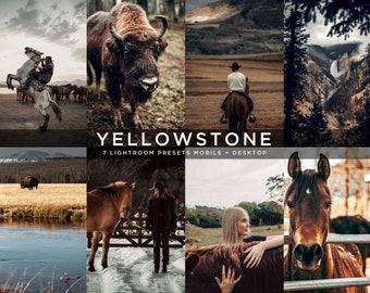 Western-Presets, Moody-Presets, Rustikale Presets, Cowboy-Presets, Outdoor-Presets, Landschafts-Presets // Lightroom Desktop + Mobile – Yellowstone